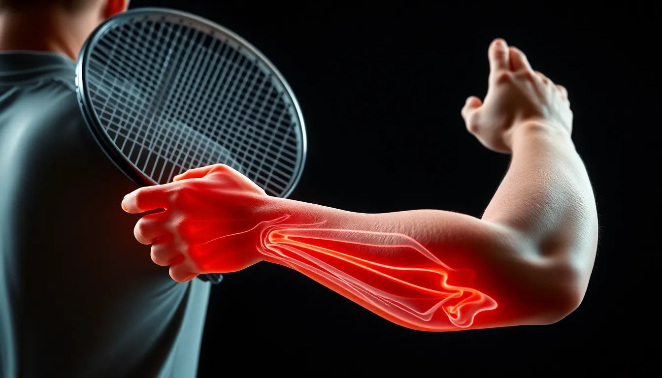 Oefenlezer: effectieve oefeningen voor verlichting van tenniselleboogpijn - Illustration