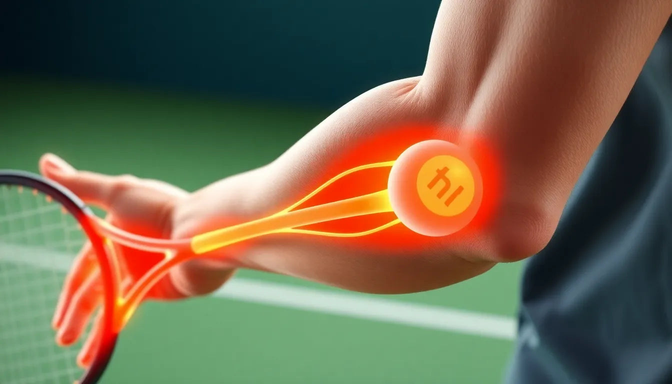 Oefenlezer ontdekt krachtige bewegingen tegen tennisalbue-pijn - Illustration