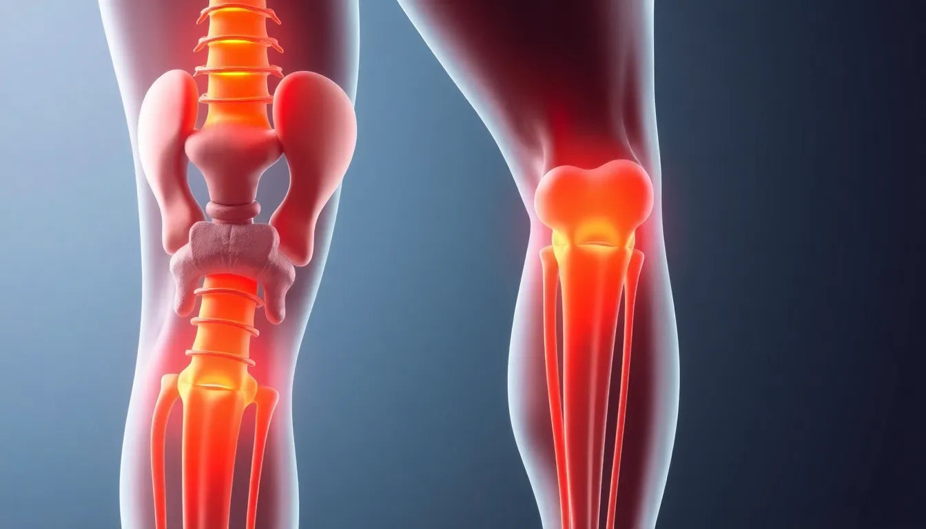Verlicht de pijn van een beknelde nerf sciatique in je rechterbeen - Illustration