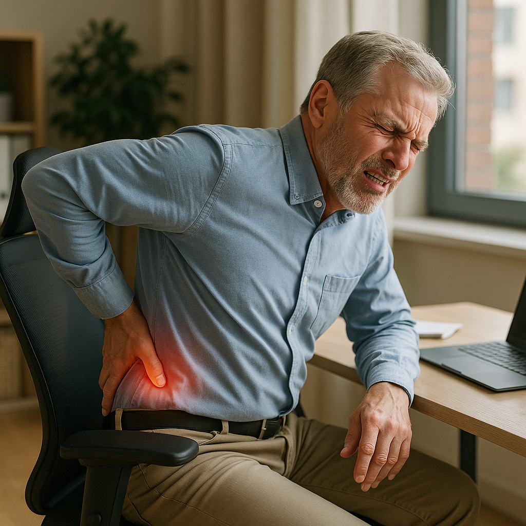 Verlicht de pijn in onderrug en heup met slimme ergonomie - Illustration