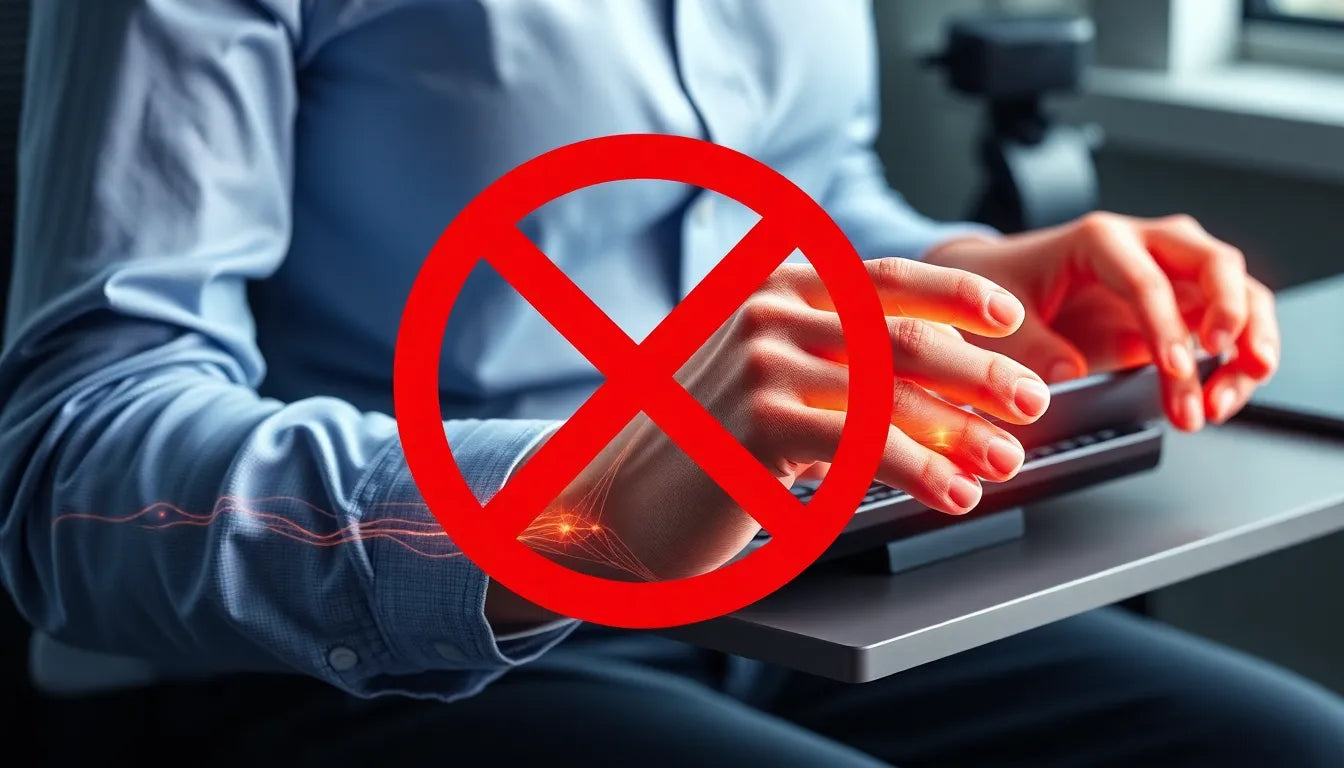 Verlicht polspijn met een ergonomisch repose poignet voor je clavier - Illustration