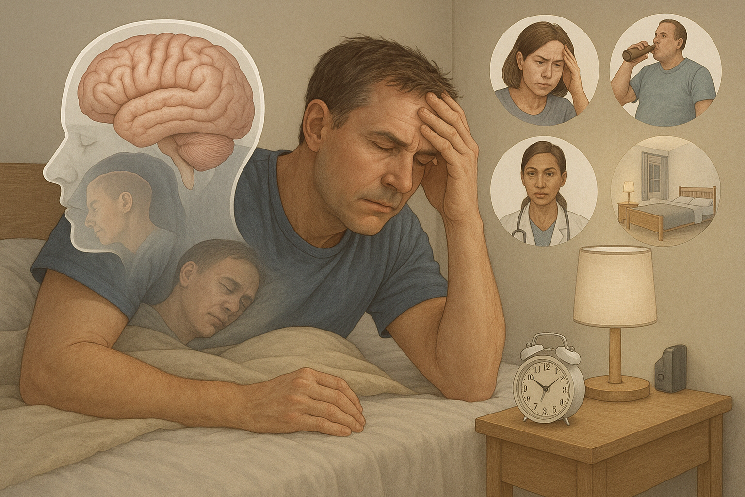 Ontdek waarom je 's nachts wakker wordt en wat je eraan kunt doen - Illustration