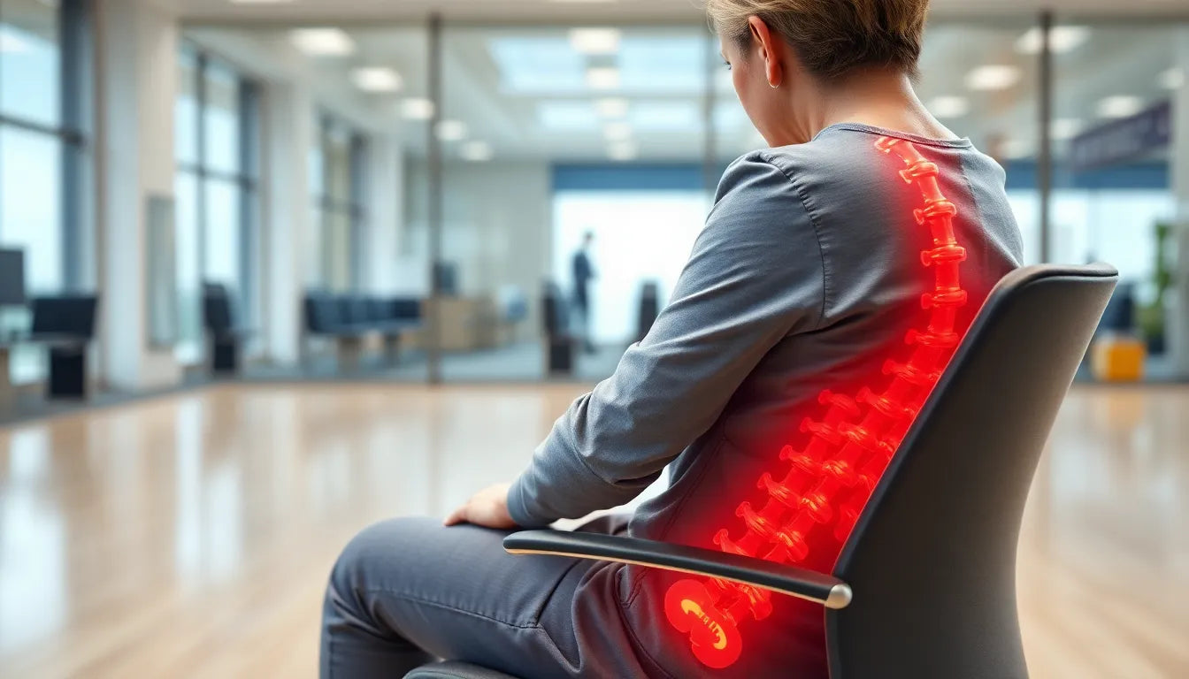 Zeg vaarwel tegen pijn in de onderrug bij het zitten - Illustration