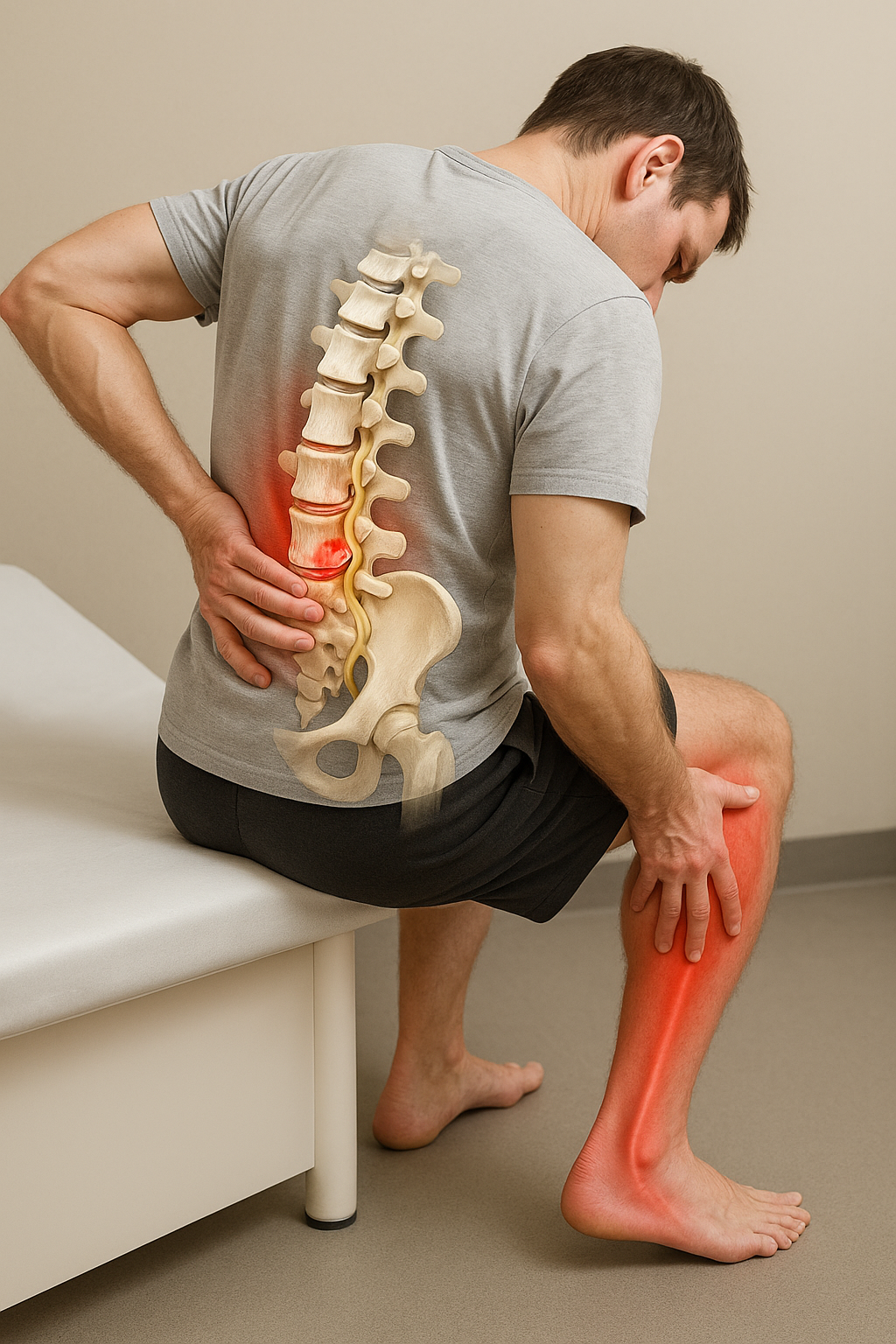 Hernia discale: Herken de signalen van beenverlamming en handel snel - Illustration