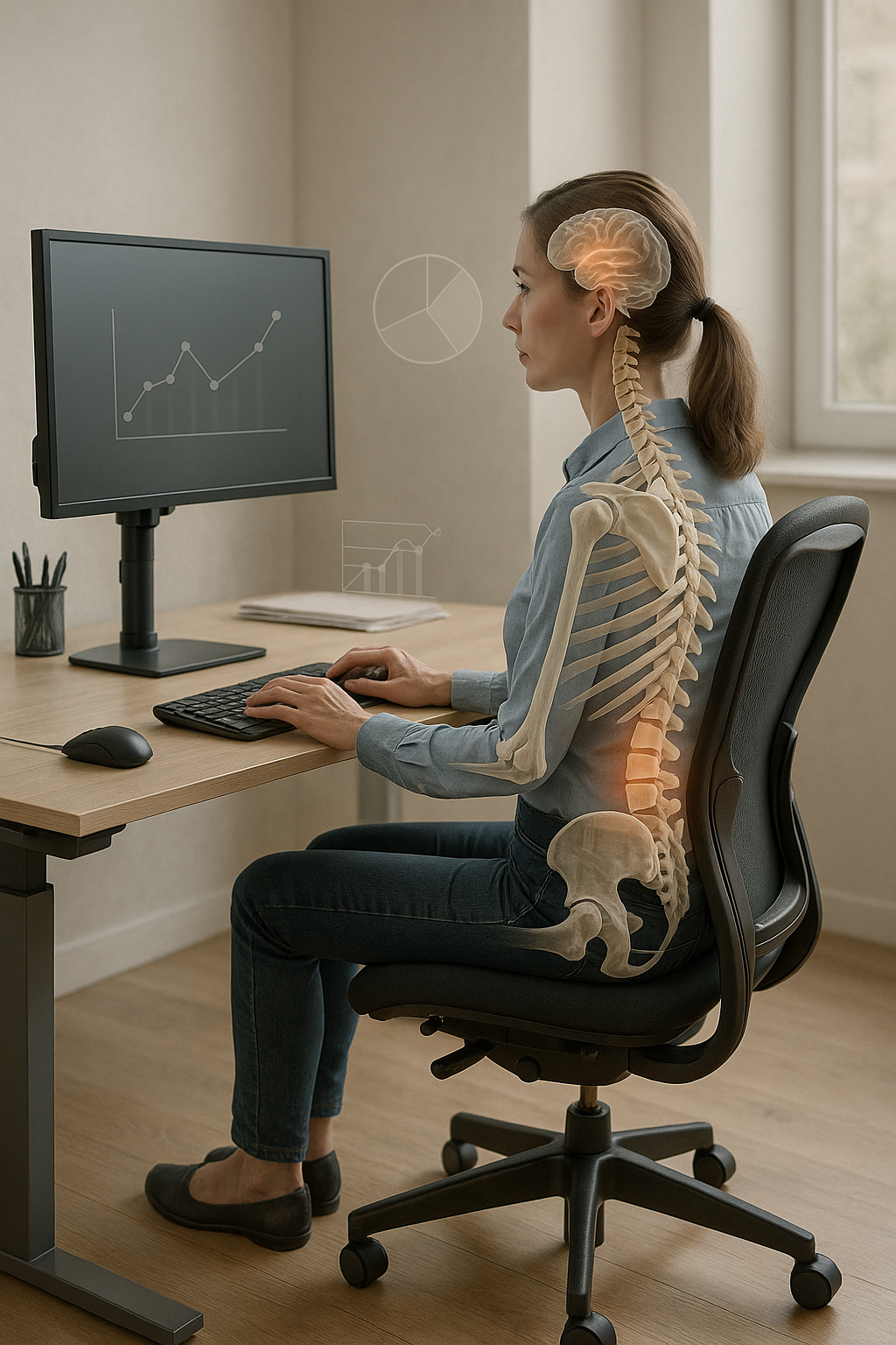 Ontdek de kracht van ergonomische principes voor een gezondere werkplek - Illustration