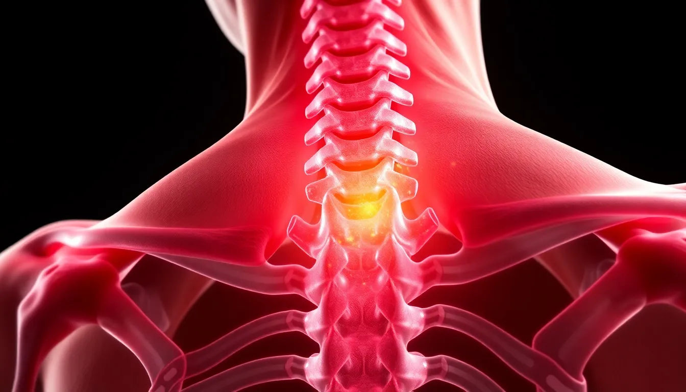 Bevrijd jezelf van nekpijn: ontdek de verborgen symptomen van een nekhernia bij C3 en C4 wervels - Illustration