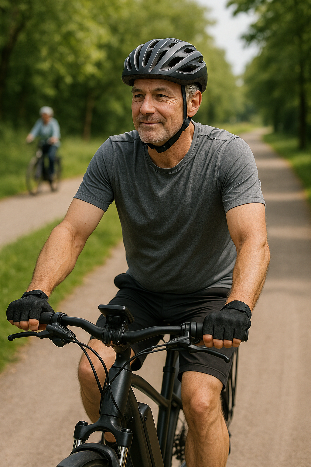 Trap je gezondheid naar een hoger niveau met fietsen - Illustration