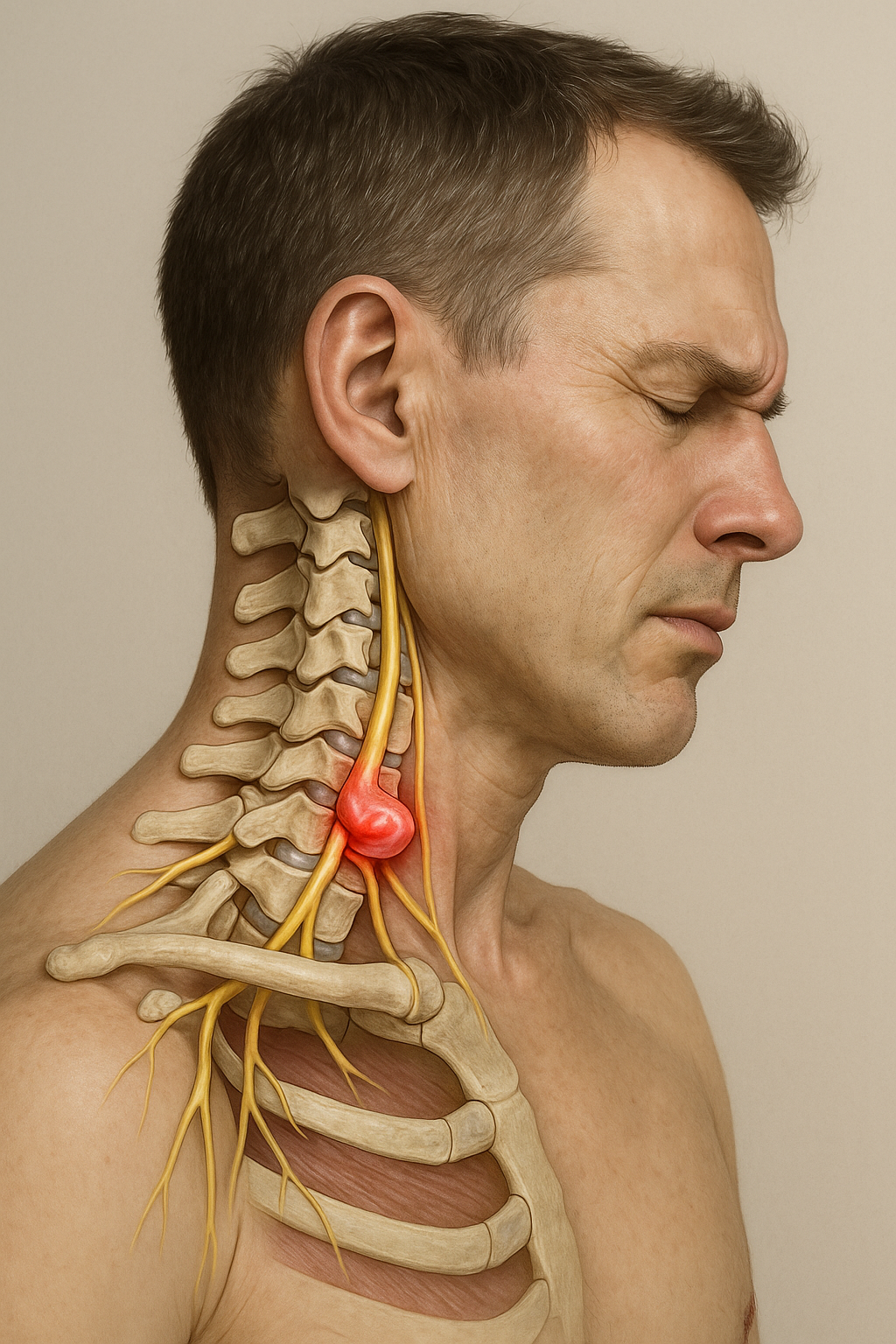 Verlicht je nek: zeg vaarwel tegen hernia klachten - Illustration