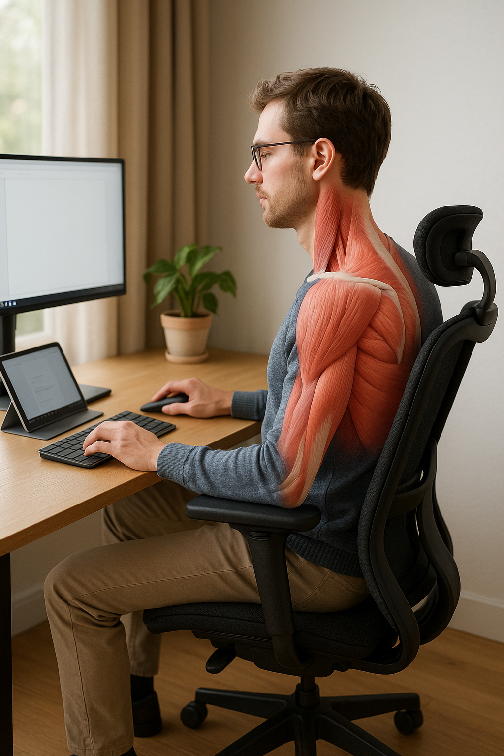 Ergonomie: de sleutel tot welzijn en productiviteit thuis - Illustration