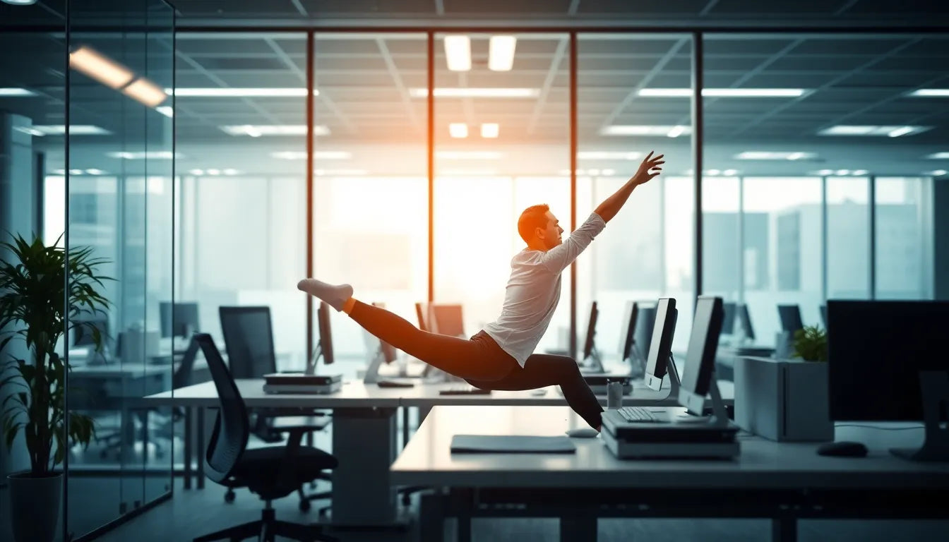 Oefenlezer: ontdek eenvoudige udstrækningsøvelser voor kantoorverlichting - Illustration