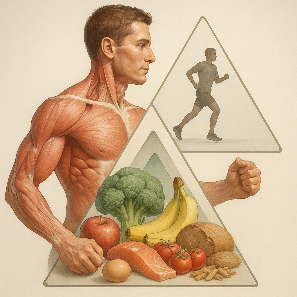 Voeding en beweging: de perfecte balans voor een gezonde levensstijl - Illustration