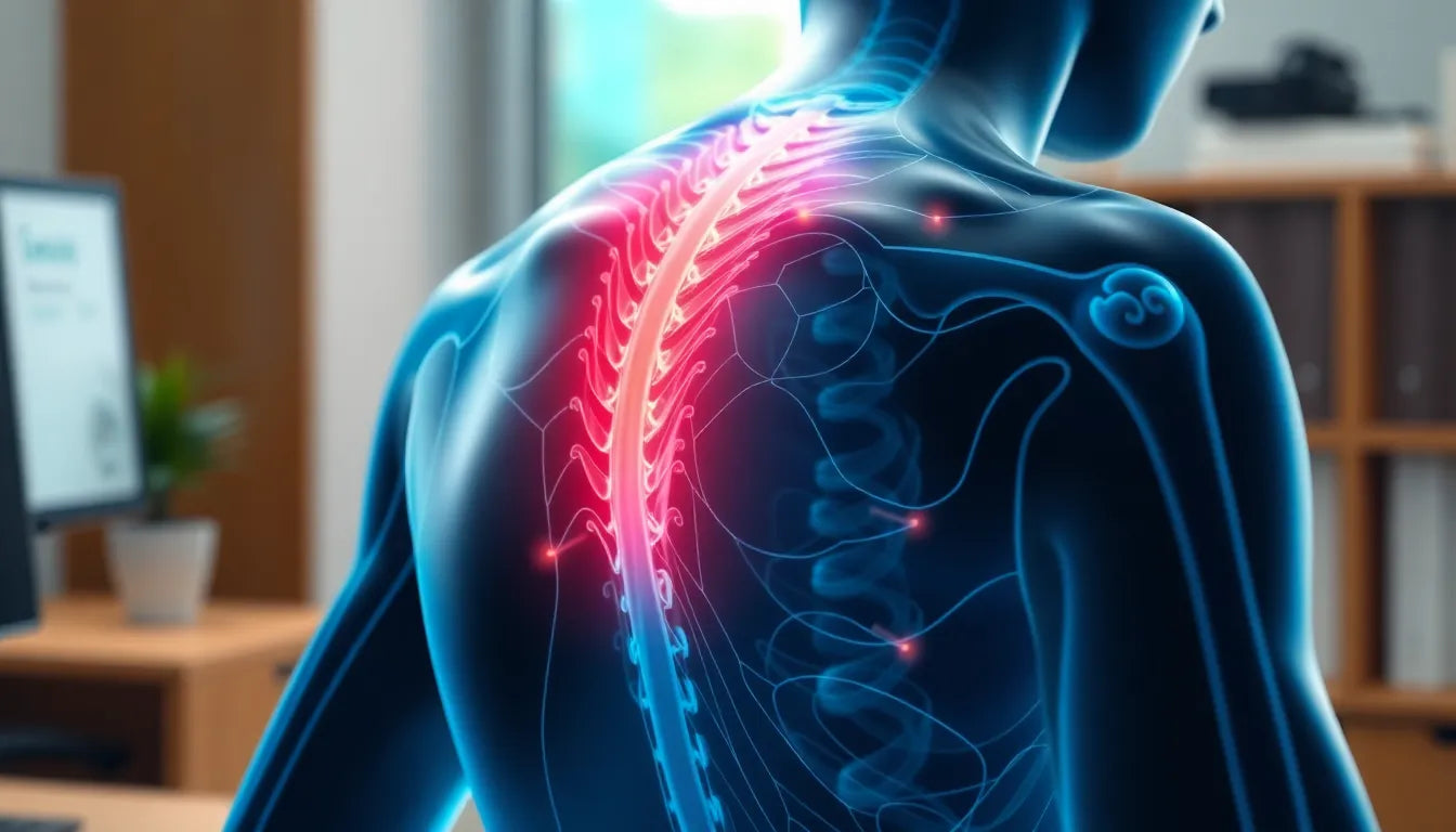 Zeg vaarwel tegen ondt i ryggen mellem skulderblade met onze effectieve oplossingen - Illustration