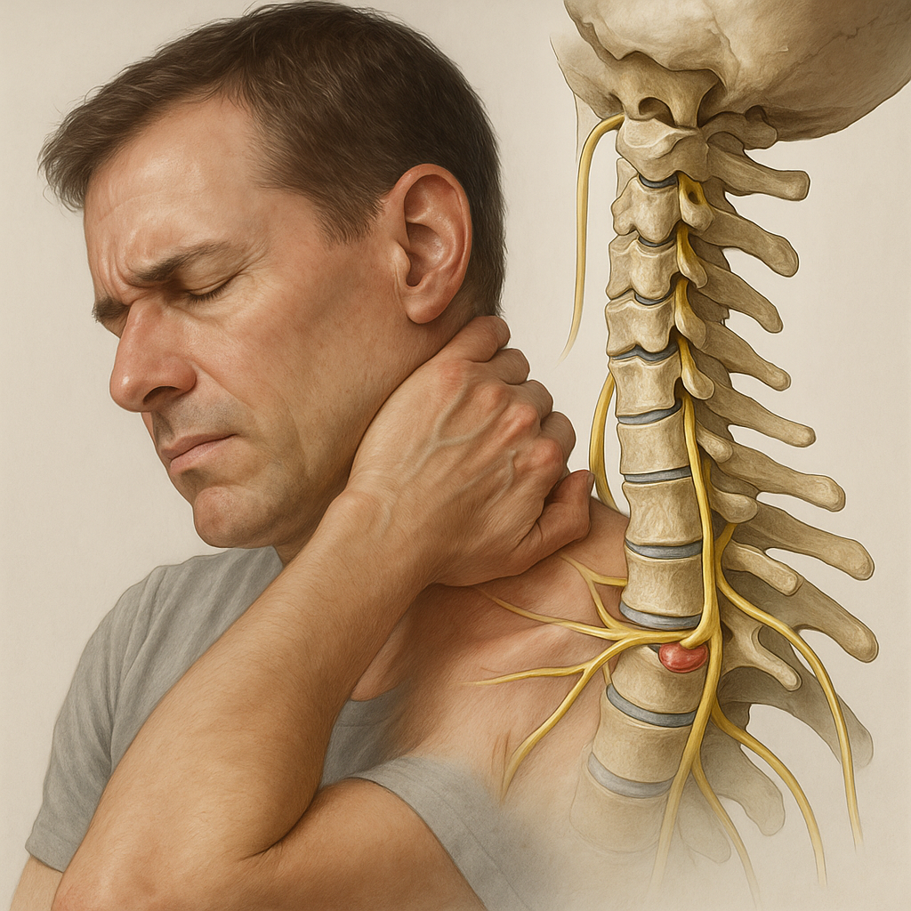 Symptômes hernie discale cervicale: herken de signalen en verlicht de pijn - Illustration