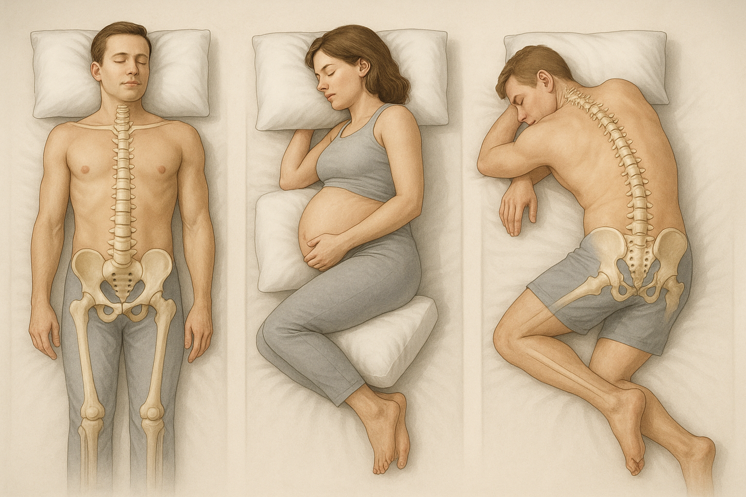 Ontdek de geheimen van de beste slaaphouding voor een pijnvrije nacht - Illustration