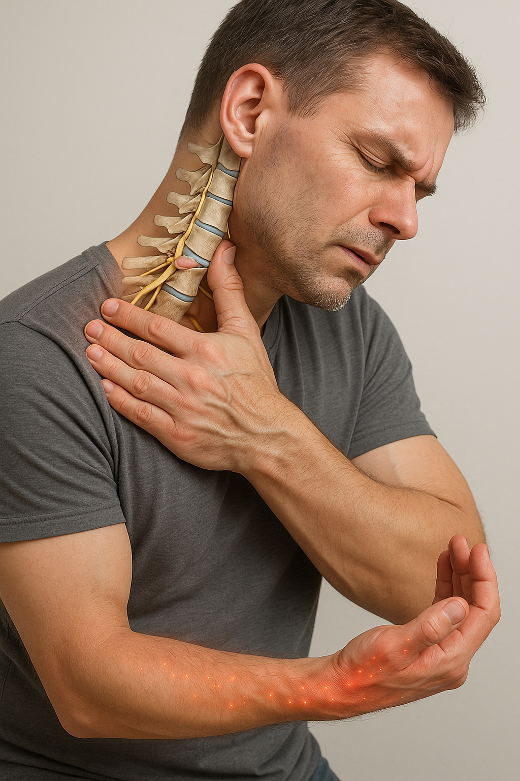 Hernia nek: ontdek de verborgen signalen in je arm - Illustration