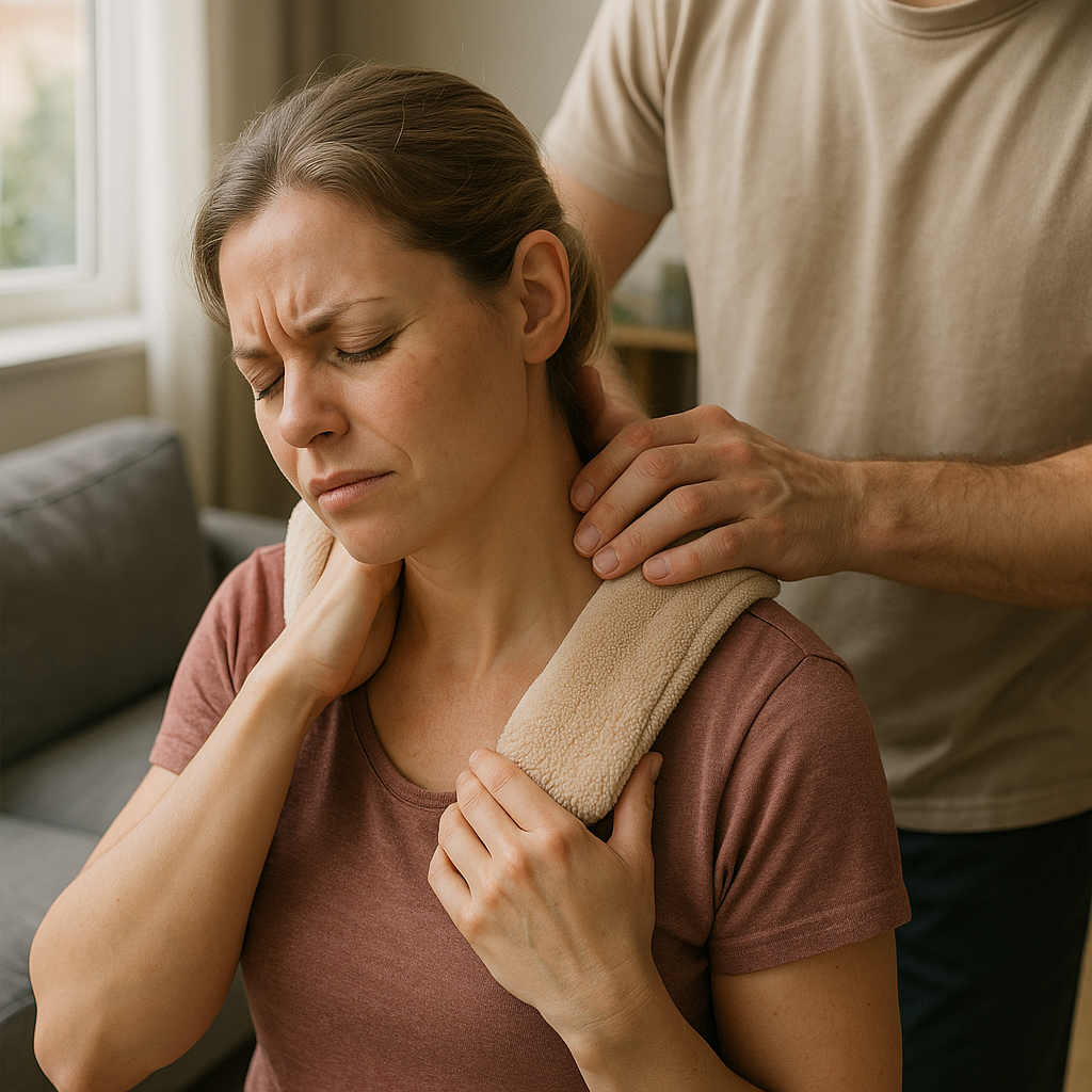 Verlicht torticolis met natuurlijke remedies: ontdek de kracht van warmte en massage - Illustration