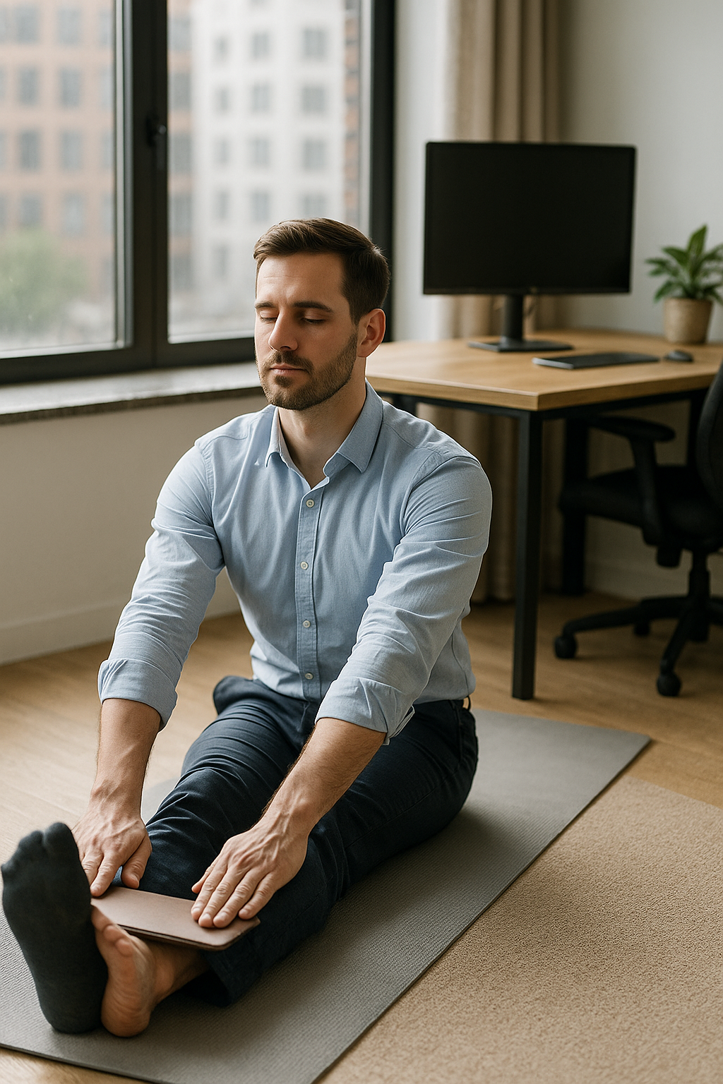 Begin je dag met ochtendyoga voor een pijnvrije werkdag - Illustration