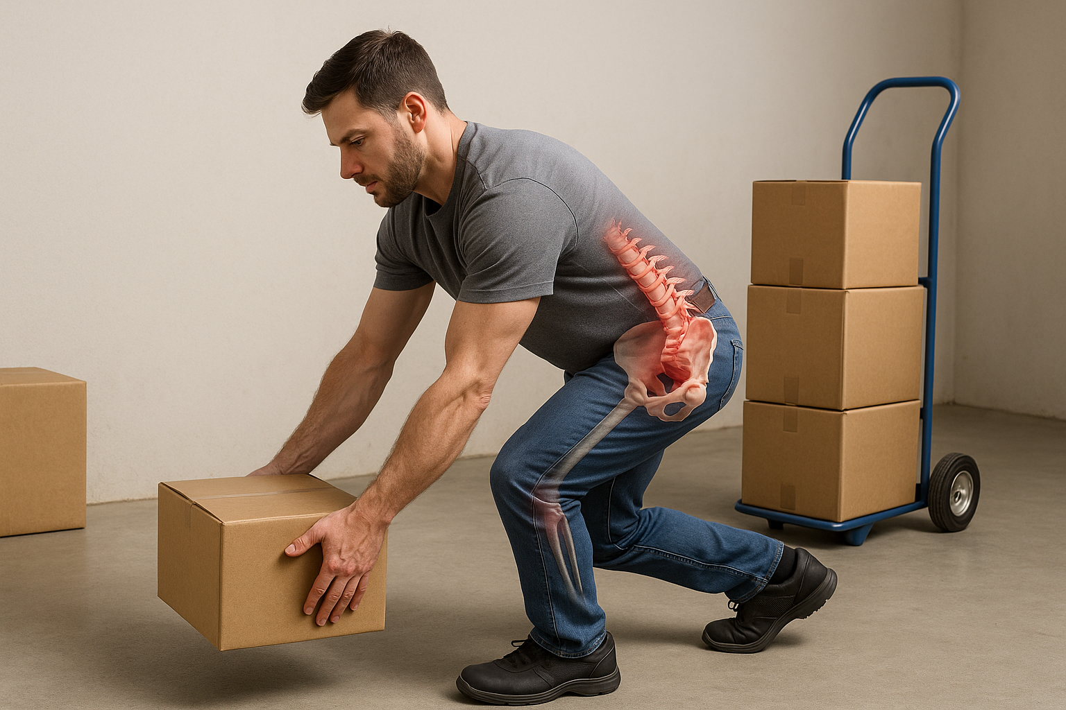 Til slimmer, niet zwaarder: ontdek de kracht van ergonomisch tillen! - Illustration