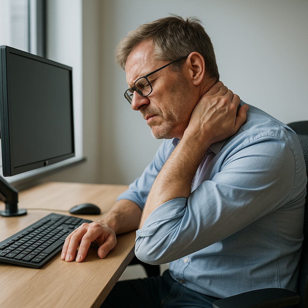 Verlicht nekartrose op het werk met slimme ergonomie