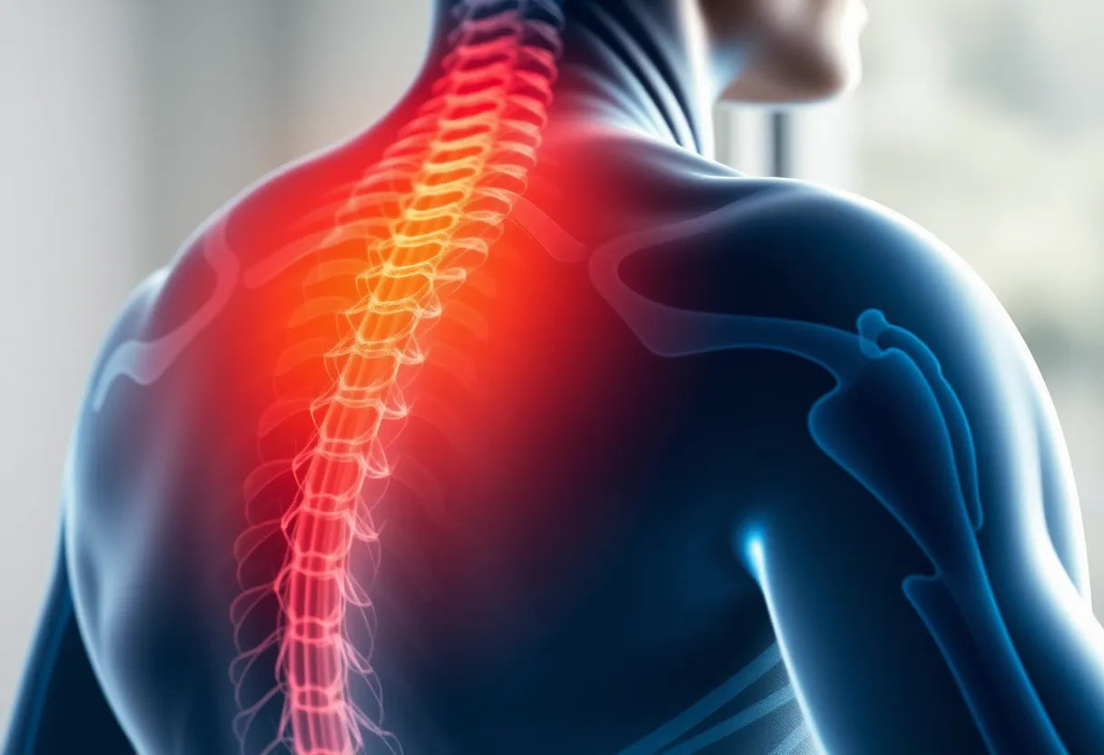 Verlicht de spanning: zeg vaarwel tegen pijn tussen schouderbladen - Illustration