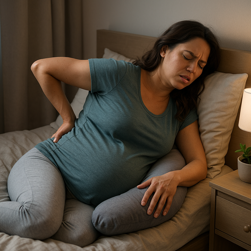 Gravid ondt i ryggen om natten: vind de strijd tegen nachtelijke pijn - Illustration