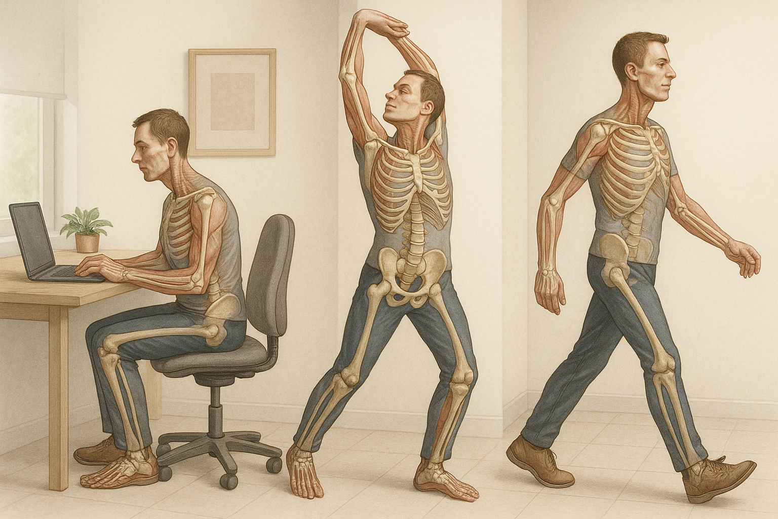 Slim bewegen voor een gezonde balans in je dagelijks leven - Illustration