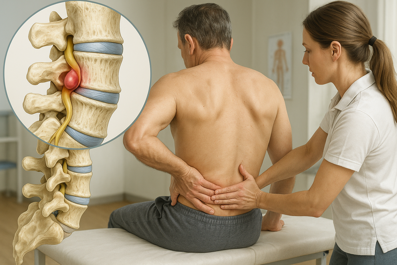 Ontdek de kracht van fysiotherapie bij hernia in de onderrug en vermijd operaties - Illustration