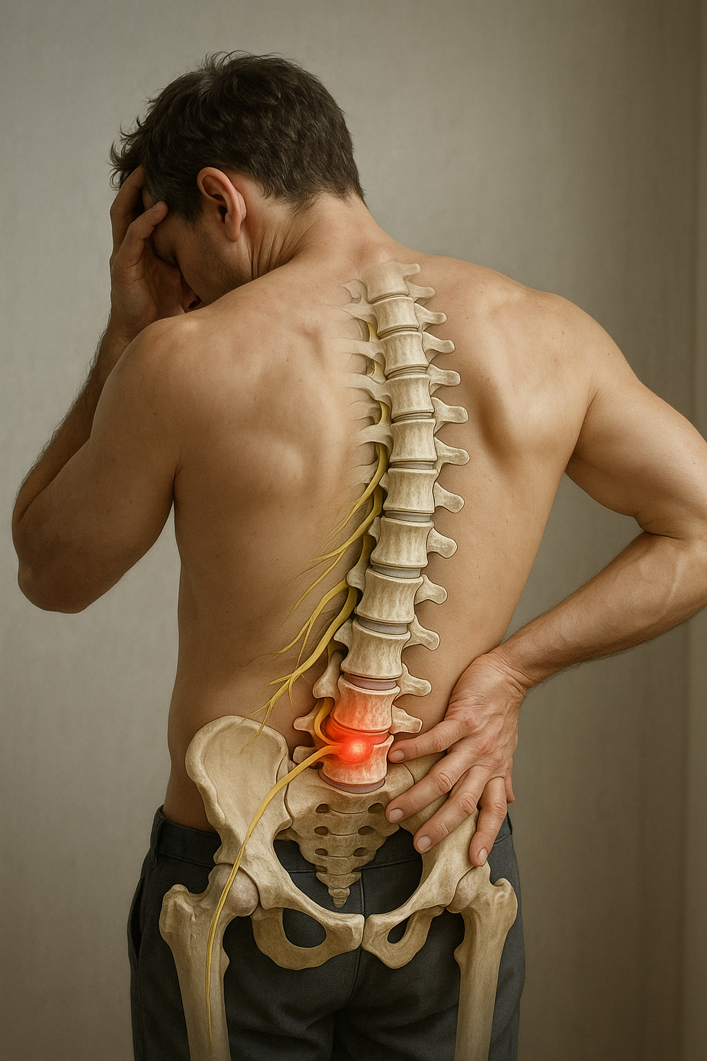 Stress ontmaskerd: de verborgen boosdoener achter rughernia's - Illustration