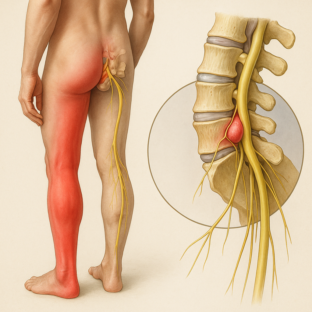 Verlicht de pijn in je linkerbeen: ontdek de oorzaak en oplossing voor sciatique - Illustration
