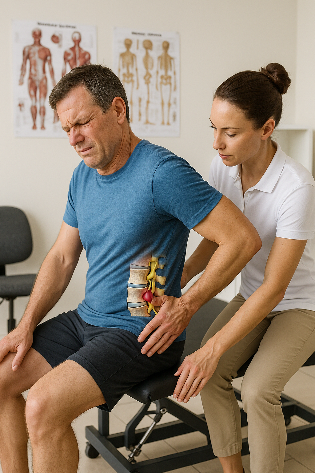 Hernia rug klachten? Ontdek de kracht van fysiotherapie! - Illustration