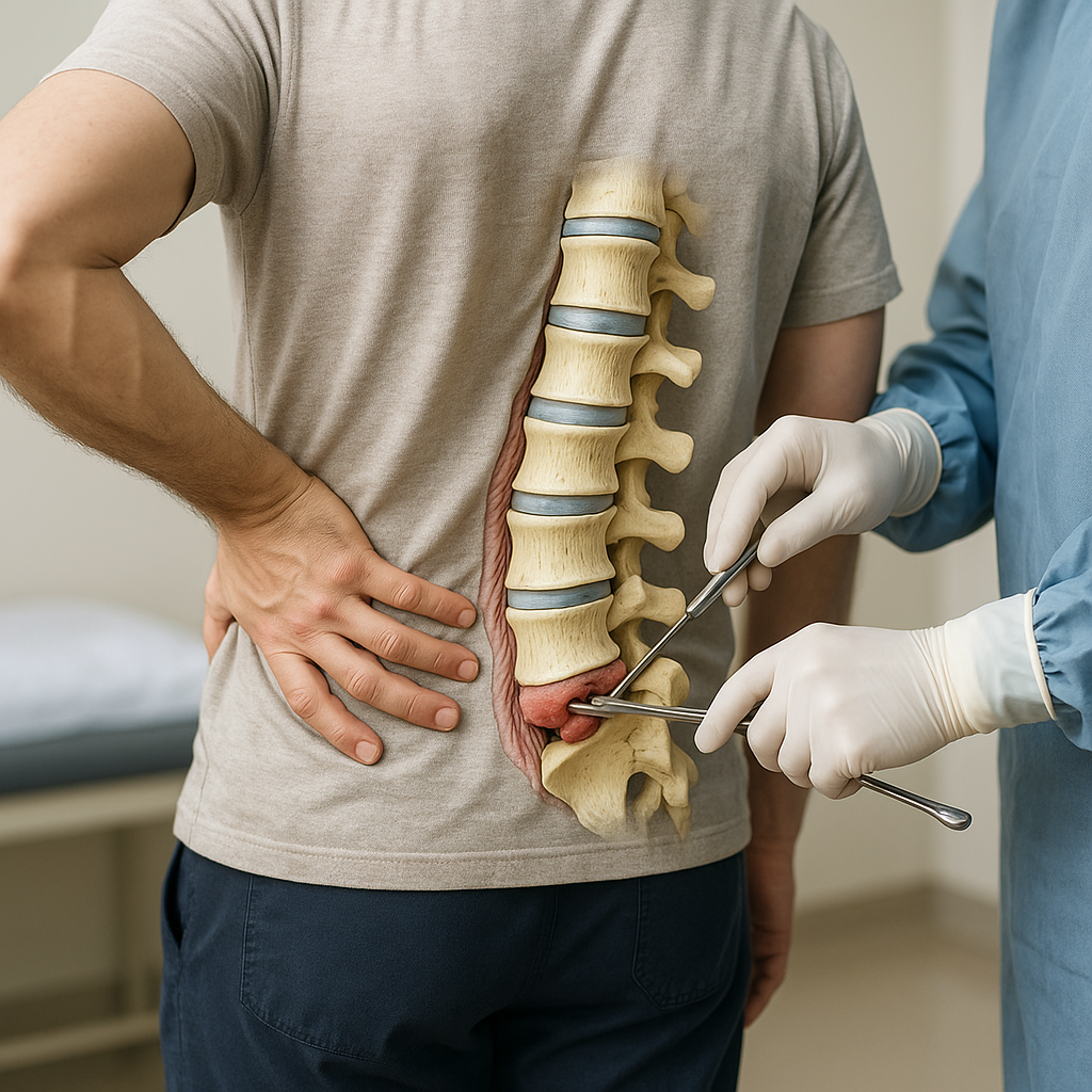 Ontsnap aan pijn: ontdek de weg naar herstel na een hernia onderrug operatie - Illustration