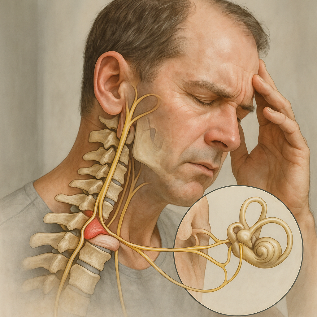 Duizeligheid door een nekhernia: de verborgen boosdoener onthuld - Illustration