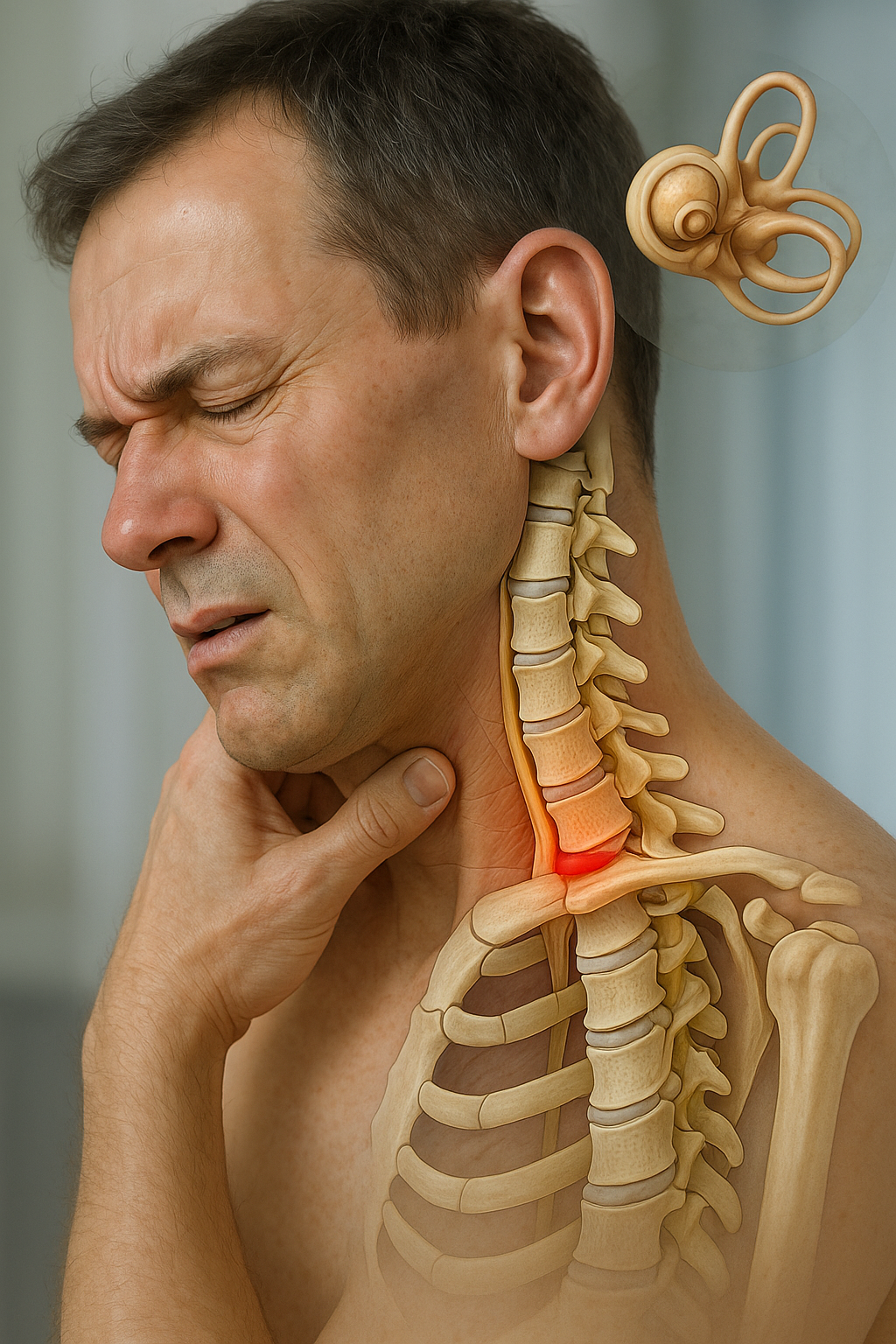 Duizeligheid bij een nekhernia: herken de subtiele signalen en vind verlichting - Illustration