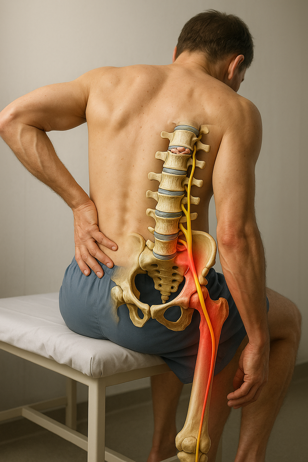 Verlicht de pijn: effectieve oplossingen voor sciatique in je rechterbeen - Illustration