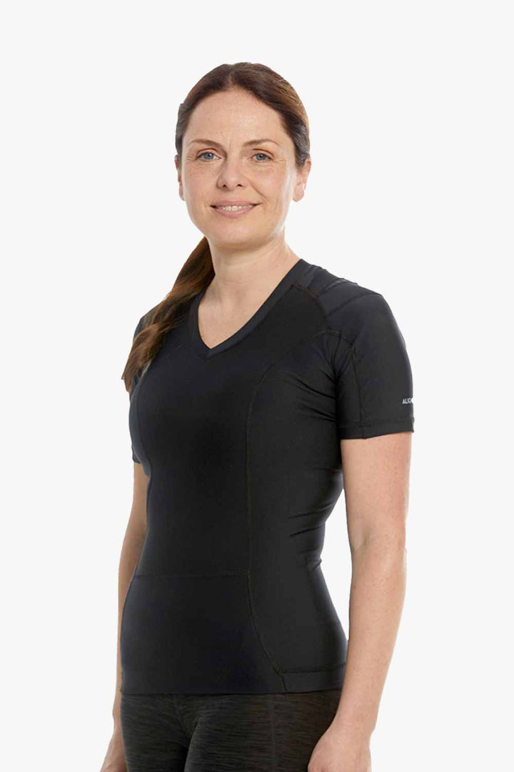 vrouw met houdingsshirt