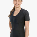 zwart houdingsshirt met rits voor damen
